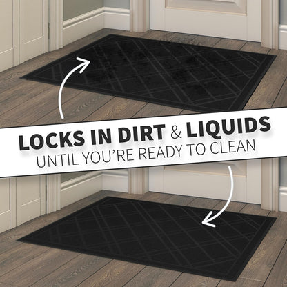 SlipToGrip Door Mat - Durable Door Outdoor Mats for High Traffic - Large 59x35 Inch Black Mat with Water-Resistant Surface - No-Slip and Easy-to-Clean for Indoor and Outdoor Entryways