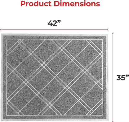 SlipToGrip Door Mat - Durable Door Outdoor Mats for High Traffic - Plaid Grey Mat with Water-Resistant Surface, Dura Loop - No-Slip and Easy-to-Clean for Indoor and Outdoor Entryway, 42 x 35 Inch