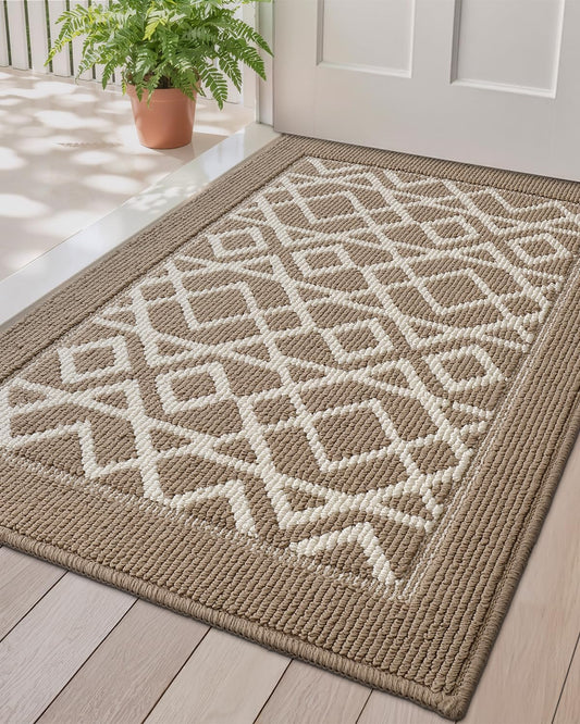 LUMI Entryway Floor Mat 32x48, Deep Mud Removal and Water Absorption, Dustproof and Wear-Resistant, Easy to Clean, Suitable for Home/Office, Taupe