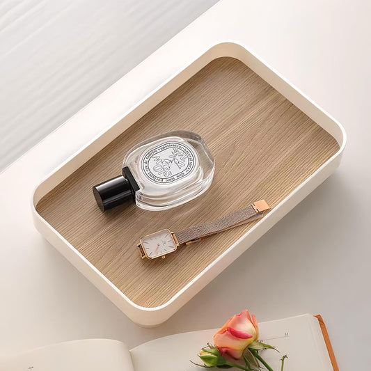 Decorative Tray for Coffee Table, Rectangle Vanity Tray Bathroom Decor, Desk Organizer for Perfume, Candles, Keys, Jewelry Home Decor Trays (Rectangle)