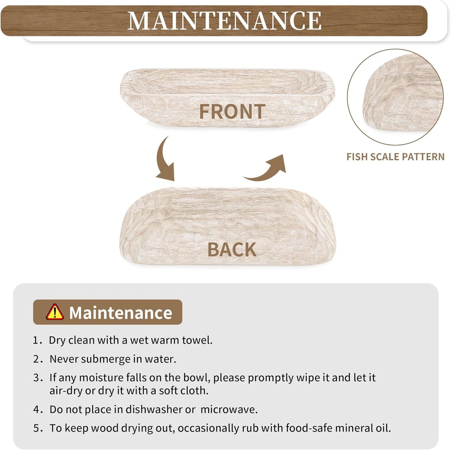 Hanobe Decorative Bowl for Coffee Table: Dough Bowls for Entry Way Table - Centerpiece Table Tray Decor Rustic for decorative balls for Dining Room Kitchen