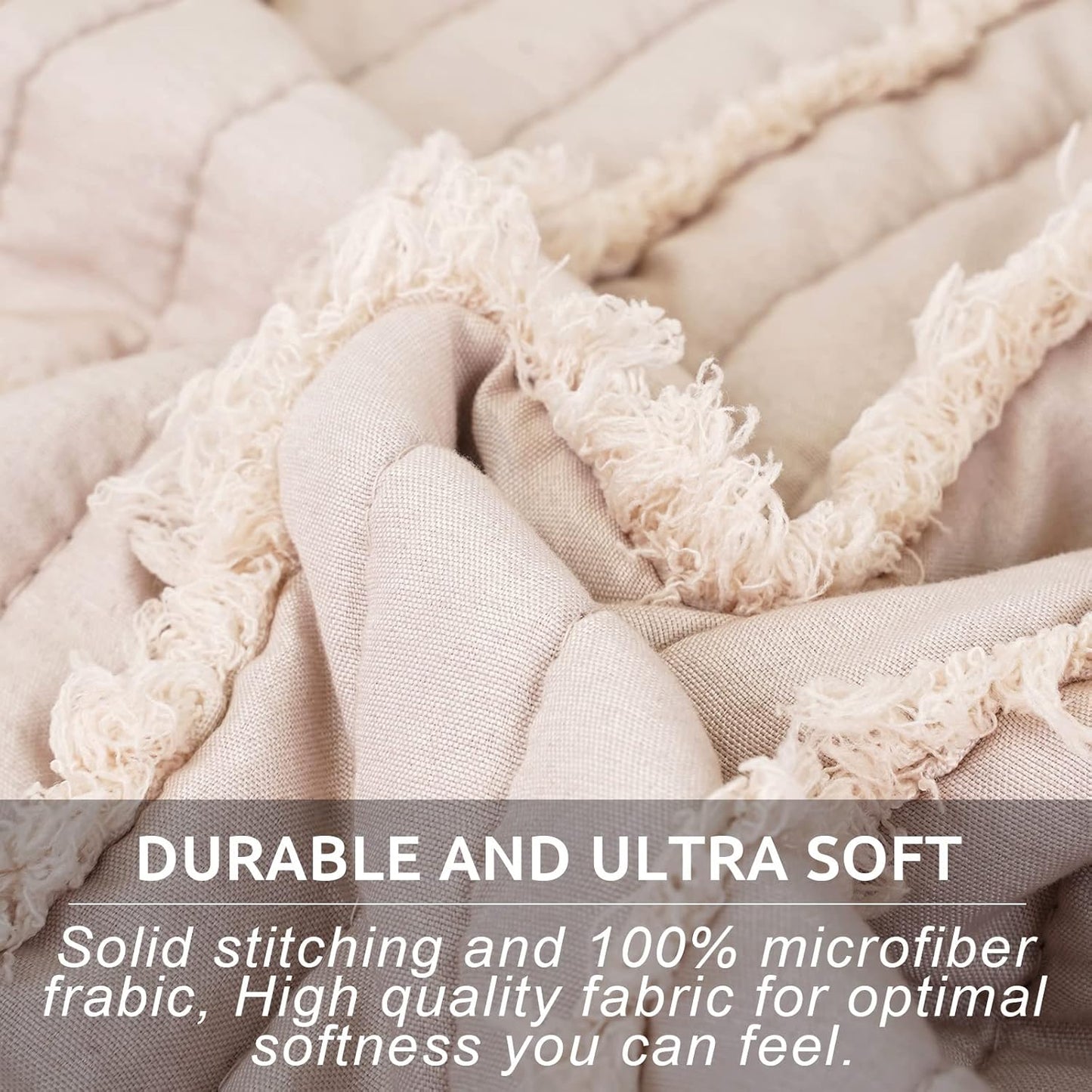 BOSOWOS Queen Size Pillow Shams Set of 2, Ultra Soft Breathable 20 x 30 Inches Pillow Case Envelope Closure, Microfiber Farmhouse Bed Pillowcases for Easy Care, Khaki