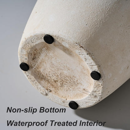 Ceramic Vase, 9.84 Inch Terracotta Vase with Handles, Boho Decor Decorative Vase, Rustic Vase for Home Decor, Farmhouse, Living Room, Table - Beige