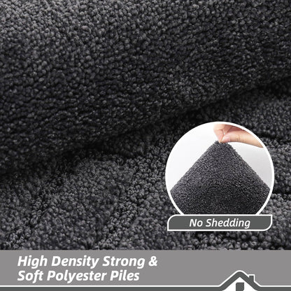 BEQHAUSE Door-Mat-Non-Slip Dirt Trapper Door Mats Low-Profile Front Door Mat Absorbent Floor Mats for Entryway Washable Mud Resistant Home Entrance Doormat, Dark Grey, 24"x60"