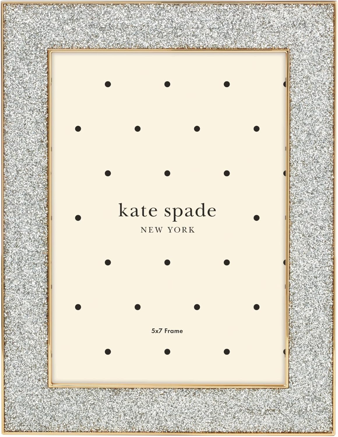 Kate Spade New York 897450 Sitting Pretty 5x7 Silver Glitter Frame