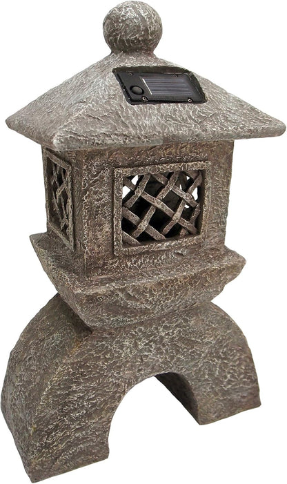 Design Toscano AL58699 Illuminated Pagoda Lantern Statue,greystone