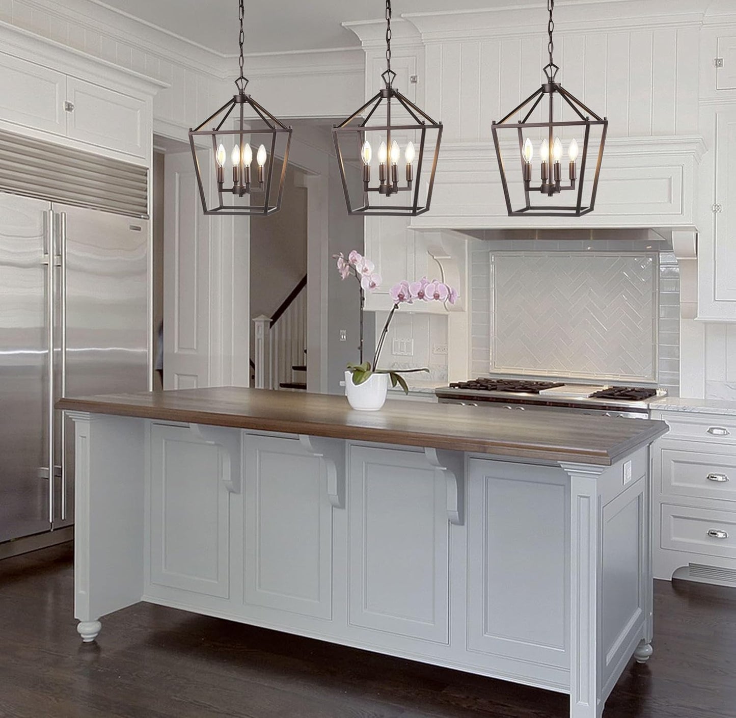 JONATHAN Y JYL7436A Pagoda Lantern Dimmable Adjustable Metal LED Pendant Classic Traditional Farmhouse Dining Room Living Room Kitchen Foyer Bedroom Hallway, 12 in, Oil Rubbed Bronze