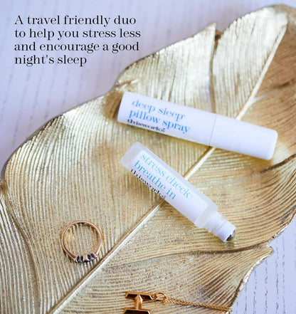 thisworks Choose Sleep Travel Kit, The Deep Sleep Pillow Mini Spray and Aromatherapeutic Roller Ball Infused with Eucalyptus, Frankincense & Lavender Essential Oils, 2x5ml
