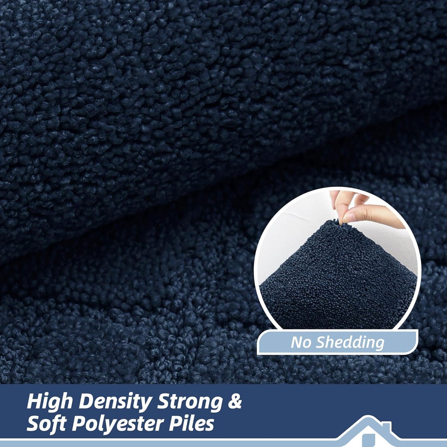 BEQHAUSE Door-Mat Non-Slip Front Doormat Low-Profile Entrance Mats for Front Door Entry Resist Dirt Washable Doormat Absorbent Entryway Door Mat,Navy Blue,32"x48"