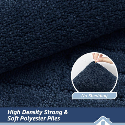 BEQHAUSE Door-Mat Non-Slip Front Doormat Low-Profile Entrance Mats for Front Door Entry Resist Dirt Washable Doormat Absorbent Entryway Door Mat,Navy Blue,32"x48"