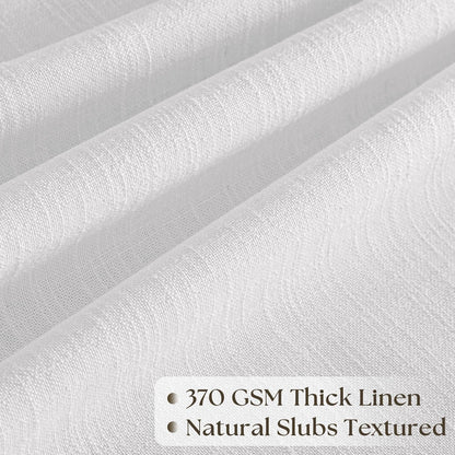 Extra Wide White Linen Curtain 96 Inches Long 70 Inch Wide for Living Dining Room Semi Sheer Pinch Pleated Drapes Patio Sliding Glass Door Hooks Rings Non See Through Privacy Curtain 70x96 1 Panel