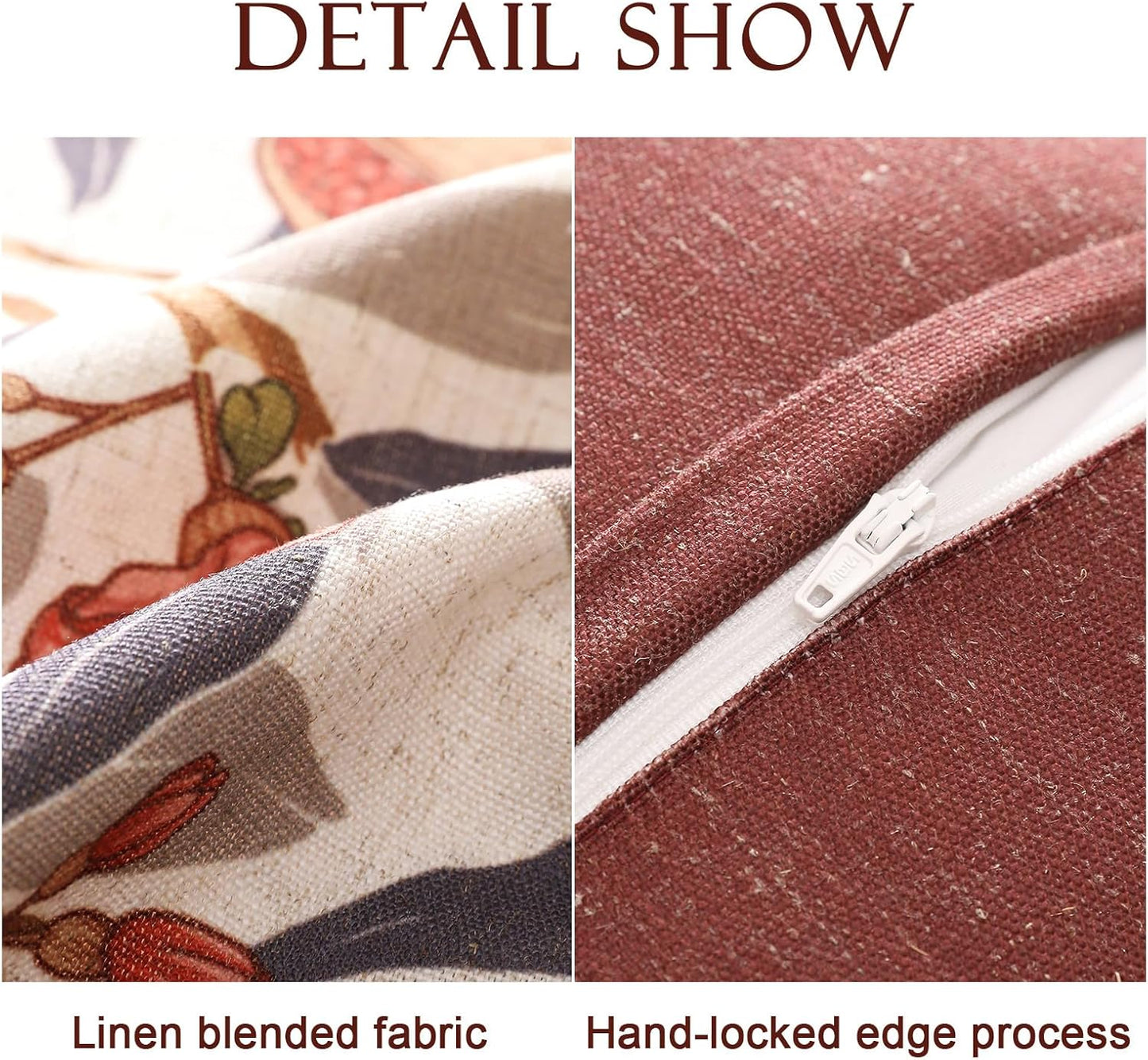 patdrea Designer Throw Pillow Covers Set of 2,Orange Farmhouse Rustic Linen with Pomegranate Fruit Pattern Pillow Covers,Decorative Lumbar Pillowcases Cushion for Bed Living Room Outdoor,12"x20"