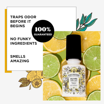 Poo-Pourri Before-you-Go Toilet Spray Bundle, Original Citrus 2 Fl Oz and Original Citrus 1 Fl Oz Pocket Travel Size - Lemon, Bergamot and Lemongrass