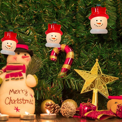 10-Light LED Christmas Snowman String Lights - Waterproof & UL Certified - Perfect for Outdoor and Indoor Use - Ideal for Christmas Tree, Bedroom, Door, Party Decoration