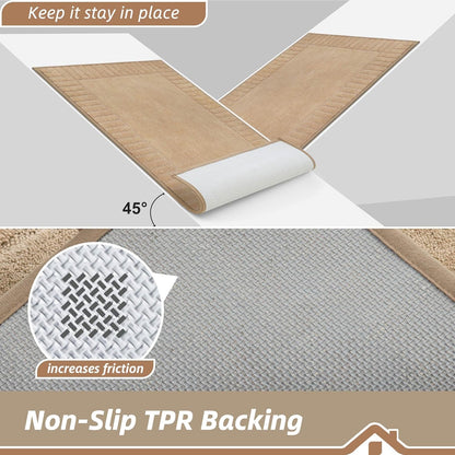 BEQHAUSE Door-Mat-Non-Slip Dirt Trapper Door Mats Low-Profile Front Door Mat Absorbent Floor Mats for Entryway Washable Mud Resistant Home Entrance Doormat,Taupe,24"x36"