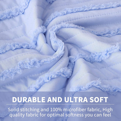 BOSOWOS King Size Pillow Shams Set of 2, Ultra Soft Breathable 20 x 36 Inches Pillow Case Envelope Closure, Microfiber Farmhouse Bed Pillowcases for Easy Care, Light Cornflower Blue