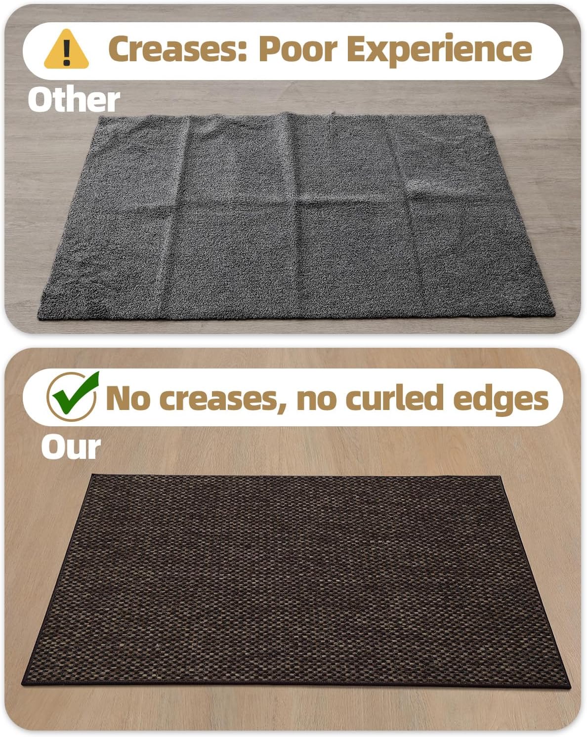 Color&Geometry Door Mat 24"x36", Front Door Mat Indoor Rugs for Entryway, Non Slip Washable Low-Profile Inside Doormat, Entry Mat Entry Rug Door Mats Indoor Entrance, Brown (Rolled-up NO Creases)