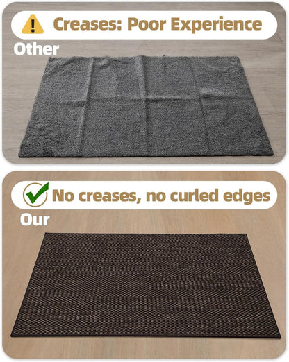 Color&Geometry Door Mat 24"x36", Front Door Mat Indoor Rugs for Entryway, Non Slip Washable Low-Profile Inside Doormat, Entry Mat Entry Rug Door Mats Indoor Entrance, Brown (Rolled-up NO Creases)
