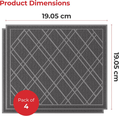 SlipToGrip Universal Door Mat, Plaid Design - Grey, 42 x 5 - No Slip, Durable and Washable, Outdoor and Indoor Floor Welcome Mat Entry - Front Door, Dust Absorbent, 2pk