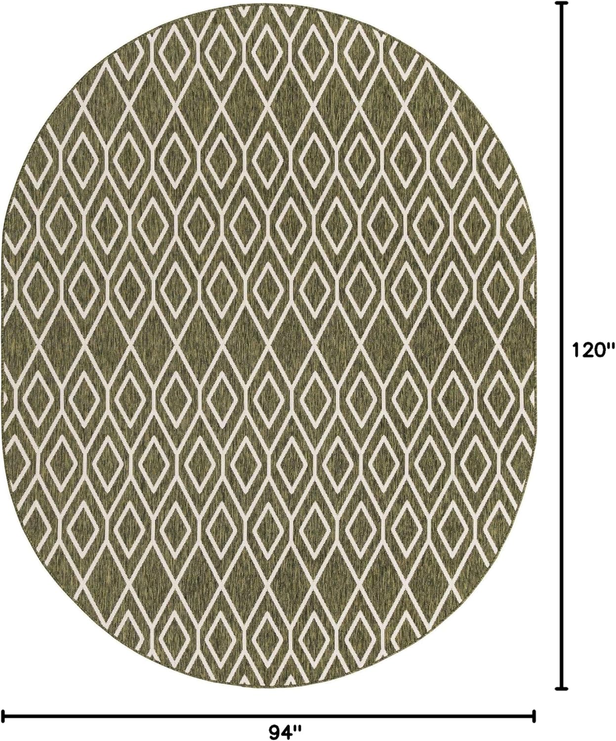 Jill Zarin Outdoor Collection Area Rug - Turks and Caicos (7' 10" x 10' Oval Green/Ivory)
