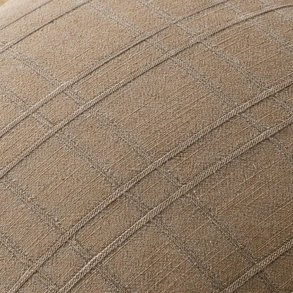 MIULEE Decorative Linen Check Euro Shams Throw Pillow Covers Neutral Farmhouse Vintage Pillow Covers 26x26 Set of 2 Boho Modern Winter Home Decor for Sofa Couch Bedroom Cushion Light Brown