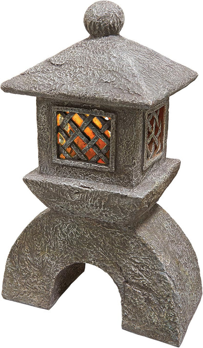 Design Toscano AL58699 Illuminated Pagoda Lantern Statue,greystone