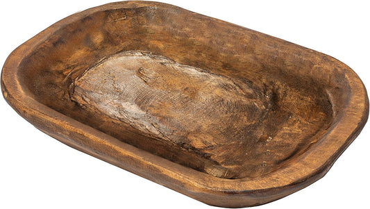 MAINEVENT Decorative Bowl Home Decor Approx 10x14 Inch, Wooden Dough, Wooden Wood Dining Room Table Centerpiece Decor Wood Bowl Key Decorative Centerpiece Baguette Bowl Made in USA