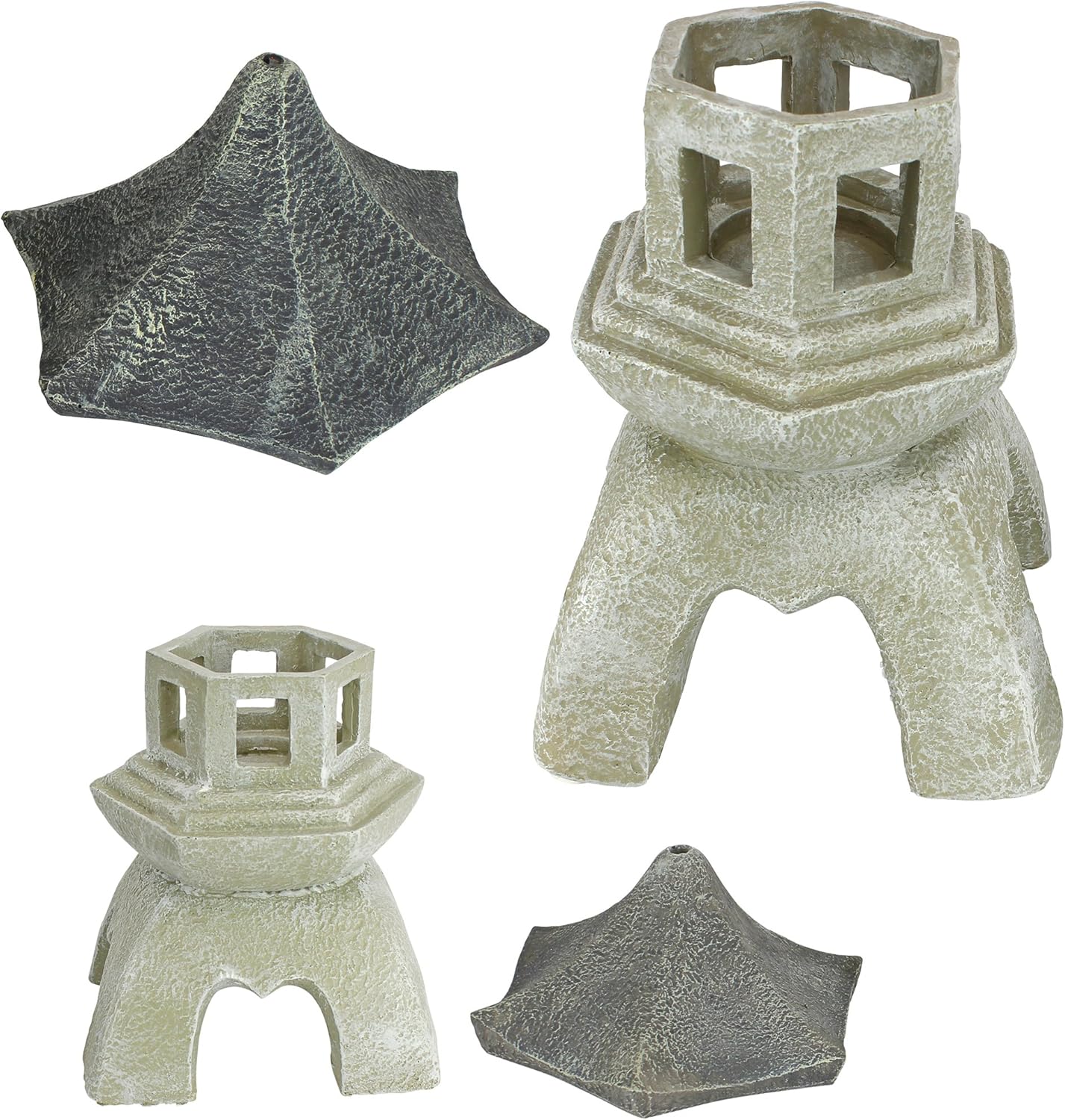 Design toscano ng999870 asian decor pagoda lantern outdoor statue, medium & large, two tone stone finish