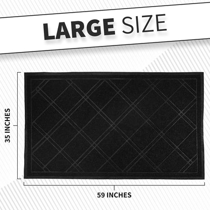 SlipToGrip Door Mat - Durable Door Outdoor Mats for High Traffic - Large 59x35 Inch Black Mat with Water-Resistant Surface - No-Slip and Easy-to-Clean for Indoor and Outdoor Entryways