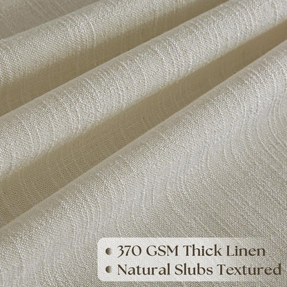 Extra Wide Pinch Pleated Linen Curtains 84 Inches Long for Patio Sliding Glass Door 100 Inch Wide Beige Flax Oatmeal Pleated Drapes with Hooks Rings Semi Sheer 100x84 Curtain for Living Room 1 Panel