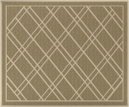 SlipToGrip Universal Door Mat, Plaid Design - Khaki, 42 x 35 - Anti Slip, Durable and Washable, Outdoor and Indoor Floor Welcome Mat - Front Door, Dust Absorbent
