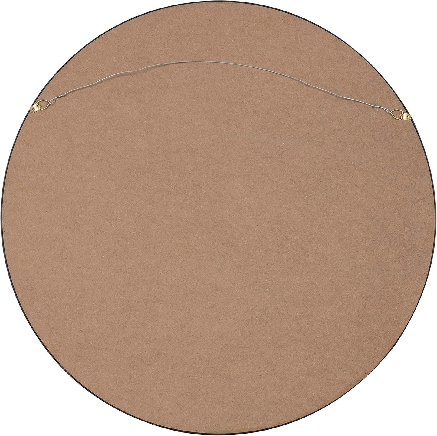 Kate and Laurel Travis Round Wood Wall Mirror, 25.6" Diameter, Black, Modern Wall Décor Accent