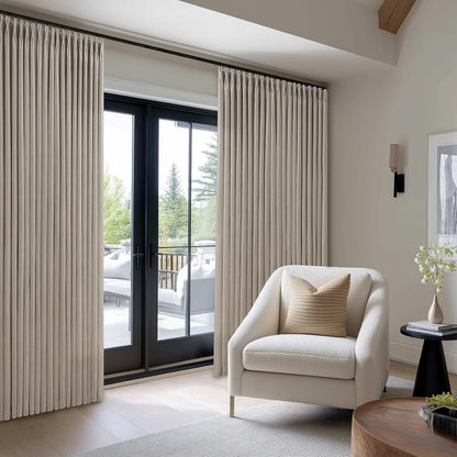 Pinch Pleated Linen Curtains 96 Inches Long 70 Inch Width Light Filtering Window Curtains 96 Inch Living Room Bedroom Pinch Pleat Drapes Patio Door Large Window Taupe Burlywood Birch 1 Panel 70Wx96L