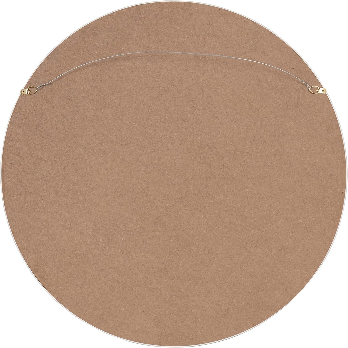 Kate and Laurel Travis Round Wood Wall Mirror, 25.6" Diameter, White, Modern Wall Décor Accent