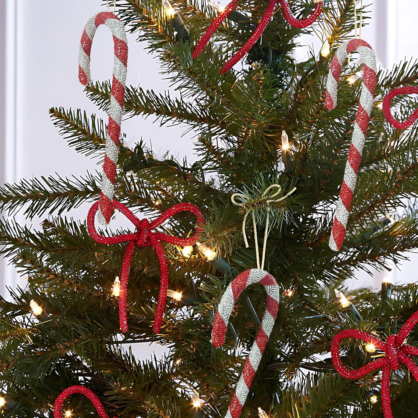 2025 Christmas Candy Cane Ornaments Hanging Ornaments for Christmas Tree Decorations Keepsake Gifts for Sisters Mom Grandma Women|Candy Cane Ornament