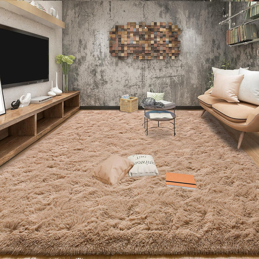 Tepook Area Rugs 7x10 for Living Room, Super Soft Fluffy Rugs for Bedroom, Modern Shaggy Rug Fuzzy Carpets for Kids, Plush Indoor Nursery Home Decor Rug with Non-Slip Bottom, Beige