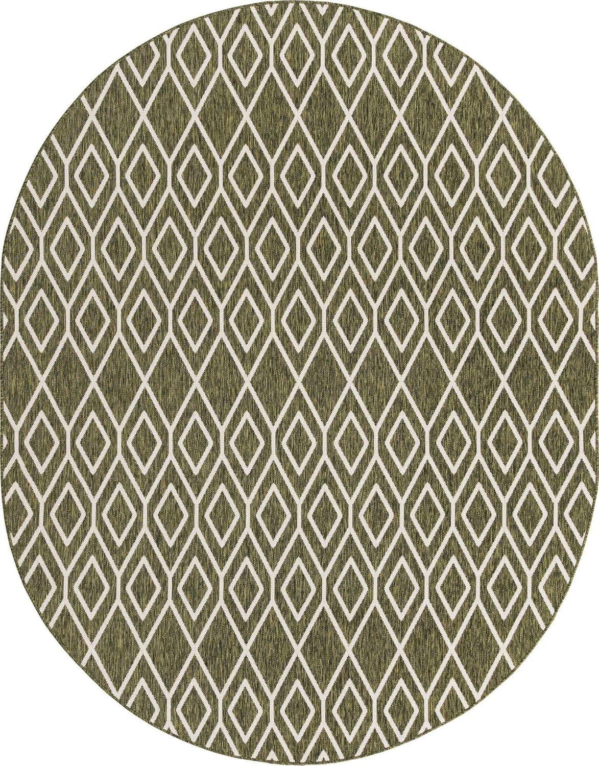 Jill Zarin Outdoor Collection Area Rug - Turks and Caicos (7' 10" x 10' Oval Green/Ivory)