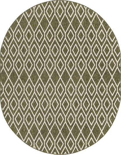 Jill Zarin Outdoor Collection Area Rug - Turks and Caicos (7' 10" x 10' Oval Green/Ivory)