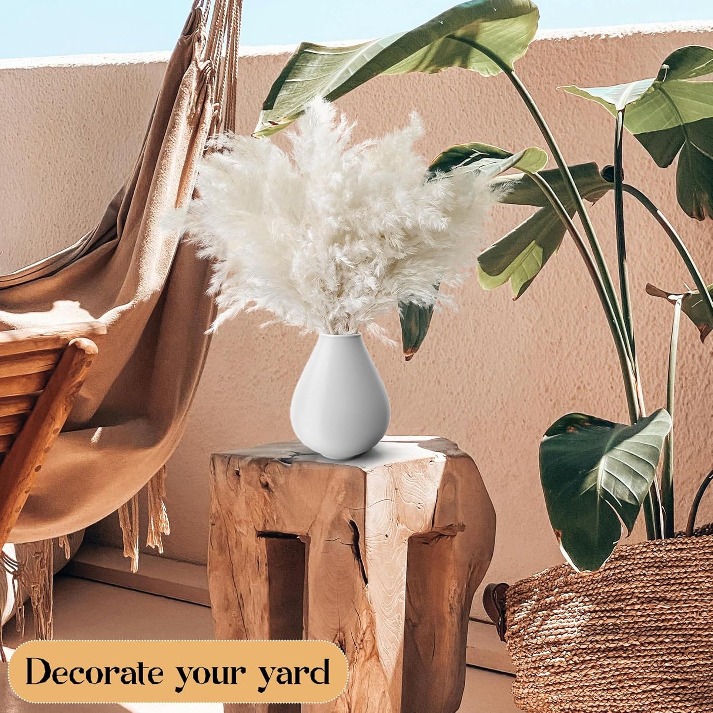 40PCS White Pampas Grass for Home Decor - Elegant Boho Decor - Premium Quality Pampas Grass Stems - Perfect for House, Nursery, Western, Wedding, Table, and Bohemian Decor