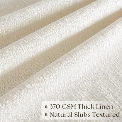 Pinch Pleated Linen Curtains 90 Inches Long for Living Room Cream Ivory Light Filtering Pinch Pleat Hooks Rings Back Tab Neutral Boho Farmhouse 90 Inch Curtain Drapes for Bedroom Window 1 Panel