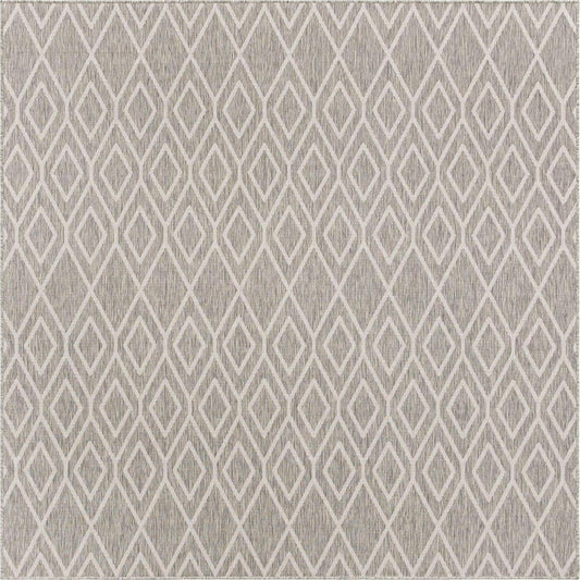 Jill Zarin Outdoor Collection Area Rug - Turks and Caicos (7' 10" Square Gray Cream/Cream)